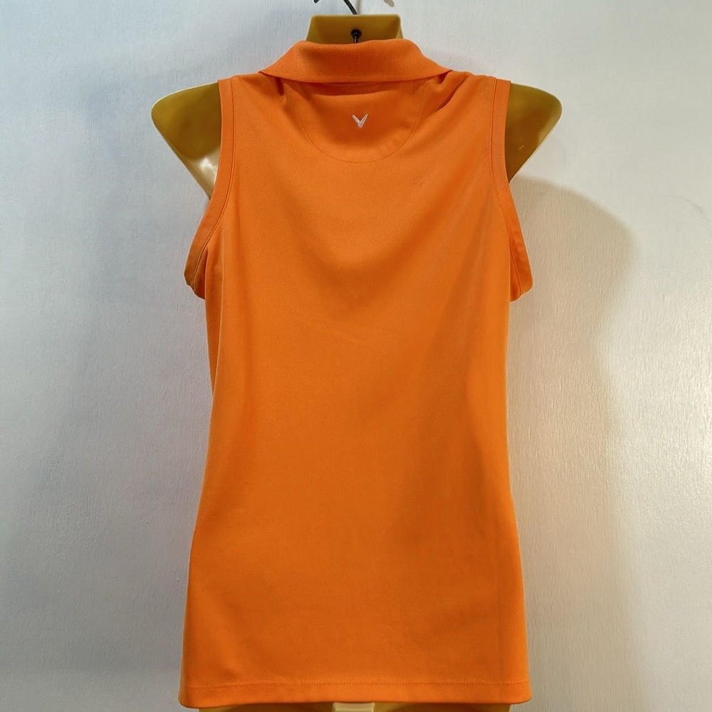 CALLWAY GOLF SHIRT WOMEN SIZE S ORANGE SLEEVELESS POLO - Picture 3 of 11